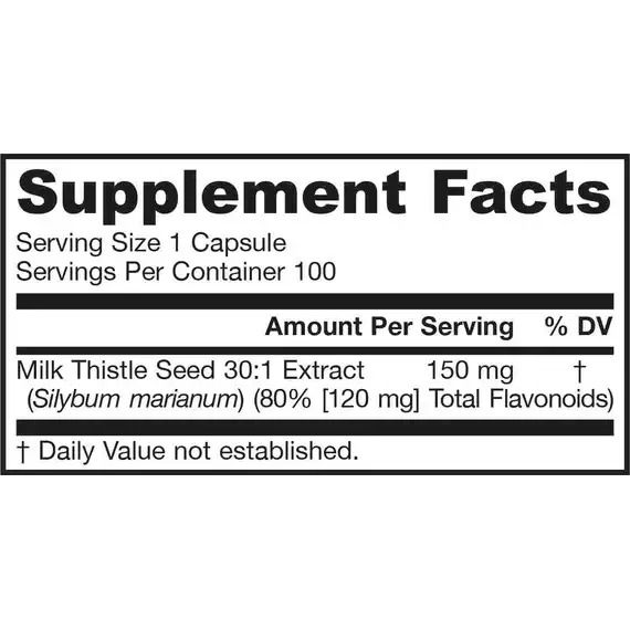 Milk Thistle Silymarin 80% 200 capsules value-size - supports liver health | Jarrow Formulas
