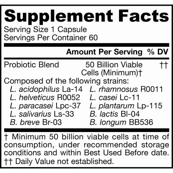 Jarro-Dophilus Ultra Gut Rescue 50 billion 60 capsules - 10 beneficial strains with 50 billion probiotic organisms | Jarrow Formulas