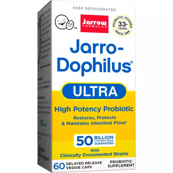 Jarro-Dophilus Ultra Gut Rescue 50 billion 60 capsules - 10 beneficial strains with 50 billion probiotic organisms | Jarrow Formulas