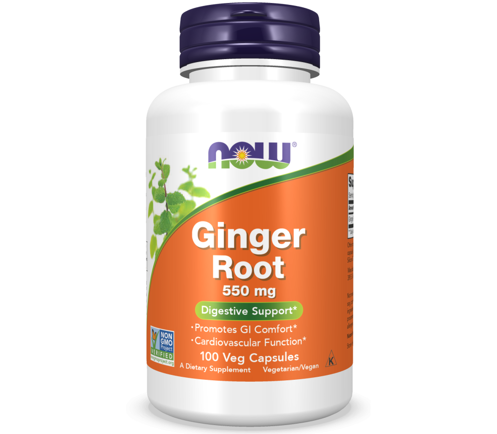 Ginger Root 550mg 100 capsules supports digestion NOW