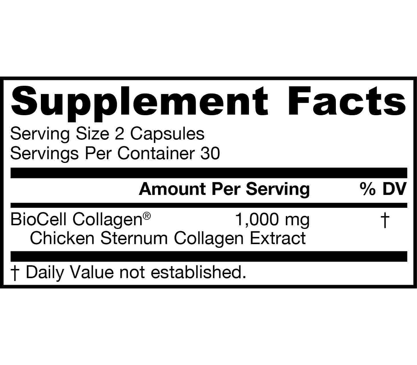 Collagen Complex Type II 60 capsules collagen in bioavailable form