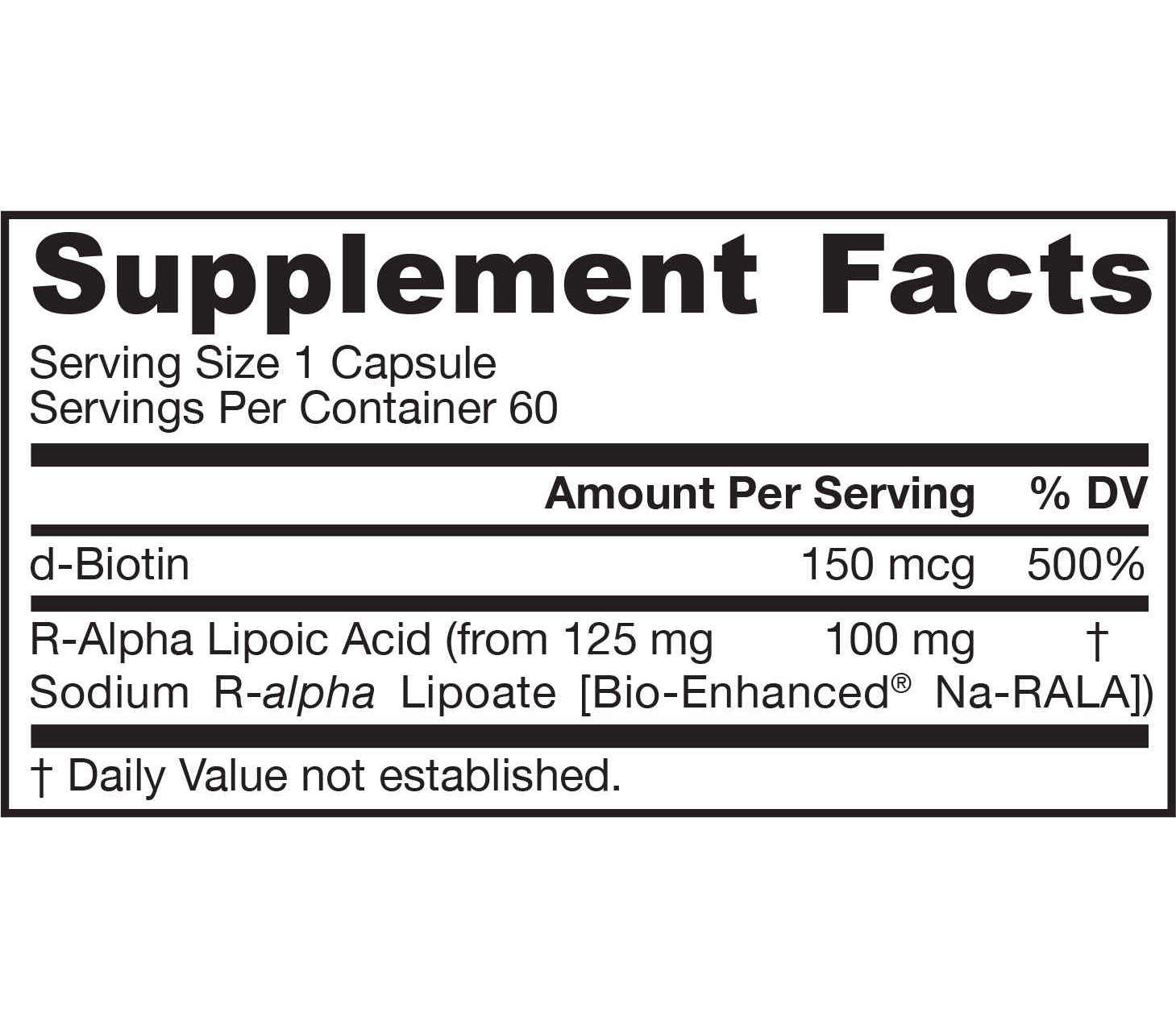 Alpha Lipoic Acid R 60 Capsules R Alfaliponzuur En Biotine Jarrow Formulas