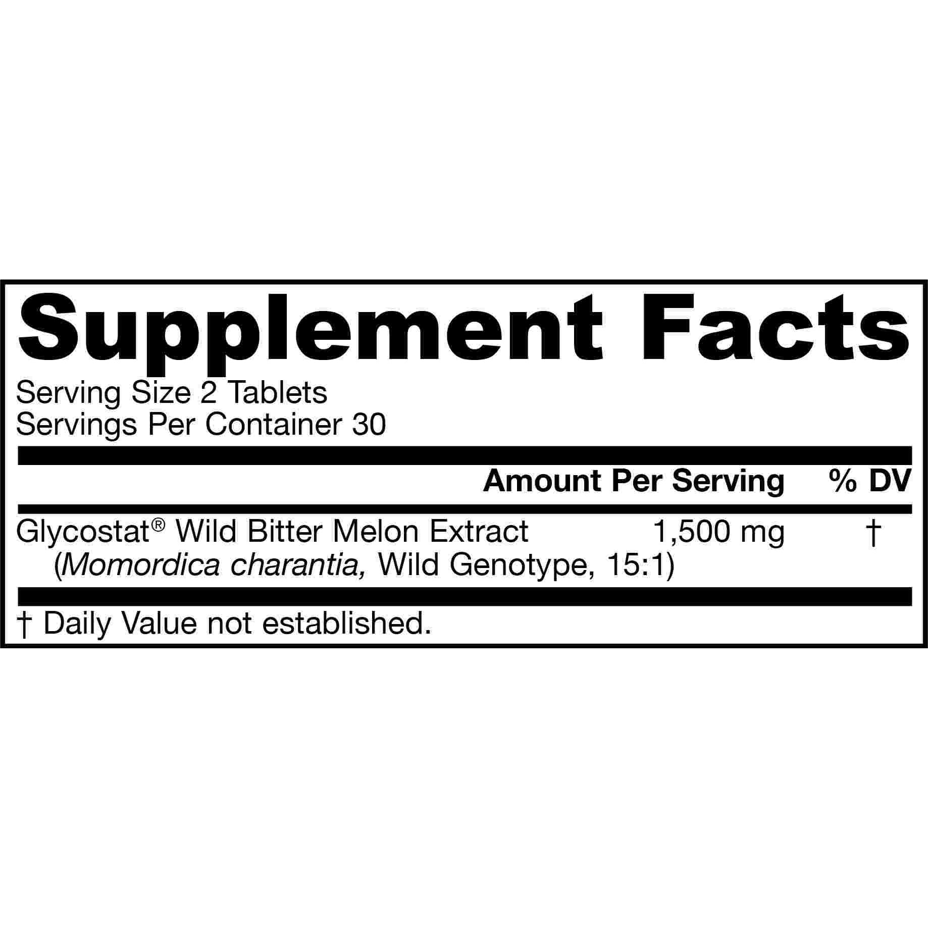 Wild Bitter Melon Extract 60 tablets from Glycostat Jarrow Formulas