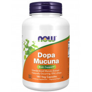 Dopa Mucuna 180 capsules value-size  - Mucuna pruriens raises dopamine levels | NOW