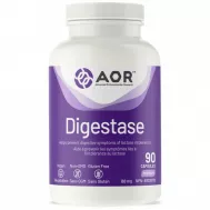 Digestase 90 capsules - plant-based vegan formula providing seven types of digestive enzymes | AOR | Pasio Online