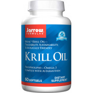 Krill Oil 60 softgels trial-size - 100% pure phospholipid-omega-3 complex with astaxanthin | Jarrow Formulas