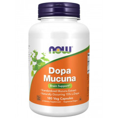 Dopa Mucuna 180 capsules grootverpakking - Mucuna pruriens verhoogt dopaminegehalte | NOW