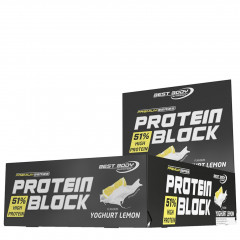 Protein Block 90g - 15 tasty protein bars with 45g of protein in lemon yoghurt flavour | Best Body