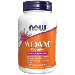 ADAM Men's Multi 90 capsules - men's multivitamin with added saw palmetto, lycopene, alpha lipoic acid, Q10, resveratrol and grapeseed extract | NOW
