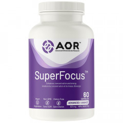SuperFocus 60 capsules - Bacopa monniera, ginseng , rhodiola, theanine en B-vitamines | AOR