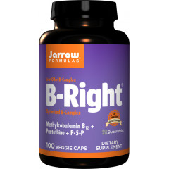 B-Right 100 capsules - uitgebalanceerde B-complex met biologisch beschikbare 5MTHF, methyl-B12, P5P en pantethine | Jarrow Formulas