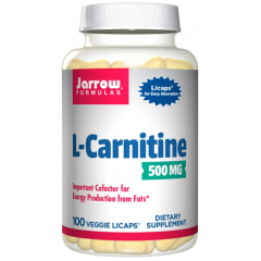 Carnitine 500mg (Vegan) 100 vegetarische vrije-vorm vloeistofcapsules | Jarrow Formulas