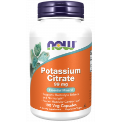 Potassium citrate 99mg 180 capsules for proper muscular contraction | NOW