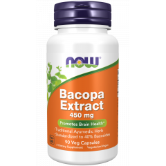 Bacopa 450mg 90 capsules, promotes brain health | NOW