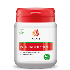 Pycnogenol 50mg 60caps - gepatenteerd  extract uit pijnboomschors met krachtige antioxidantwerking | Vitals