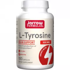 Tyrosine 500mg 100 capsules supports synthesis of neurotransmitters | Jarrow Formulas