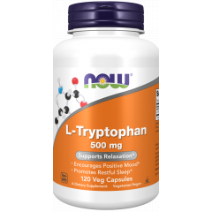 Tryptophan 500mg 120 capsules - tryptofaan bevordert een positieve stemming en een goede nachtrust | NOW