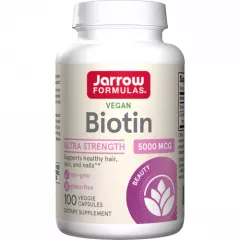 Biotin 5mg 100 capsules - vitamin H for healthy hair and nails| Jarrow Formulas