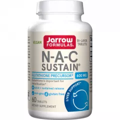 NAC Sustain 60 tabletten - N-acetylcysteïne, antioxidant en glutathionprecursor die de leverfunctie ondersteunt | Jarrow Formulas
