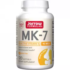K - MK7 90mcg 120 softgels - Menaquinone vitamin K2 for healthy artheries and strong bones | Jarrow Formulas