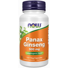 Panax Ginseng 100 capsules - 500 mg ginseng wortelextract tegen vermoeidheid | NOW