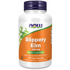 Slippery Elm 400mg 100 capsules kalmeert de maag en verzacht de keel | NOW