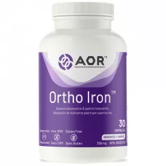 Ortho Iron 30 capsules - ijzer, lactoferrine en vitamines helpen ijzertekort te voorkomen | AOR