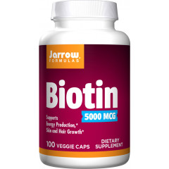 Biotin 5mg 100 capsules - vitamin H for healthy hair | Jarrow Formulas