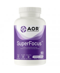 SuperFocus 60 capsules - Bacopa monniera, ginseng , rhodiola, theanine, and B-vitamins | AOR