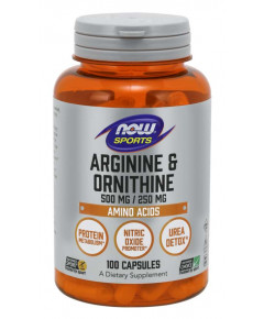 Arginine + Ornithine 100 capsules met vaatverwijdende werking | NOW