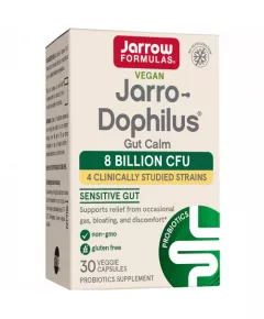 Jarro-Dophilus Gut Calm 30 capsules - een combinatie van Saccharomyces boulardii en Lactiplantibacillus plantarum om onrustige darmen te kalmeren | Jarrow Formulas