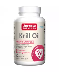 Krill Oil 60 softgels trial-size - 100% pure phospholipid-omega-3 complex with astaxanthin | Jarrow Formulas