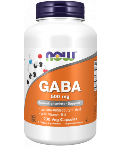 GABA 200 capsules - gamma-amino butyric acid, a neurotransmitter to promote relaxation | NOW NOW Foods