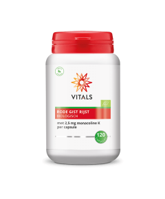 Rode Gist Rijst Biologisch 120 capsules - rode gefermenteerde rijst met 2,5mg monacoline-K | Vitals