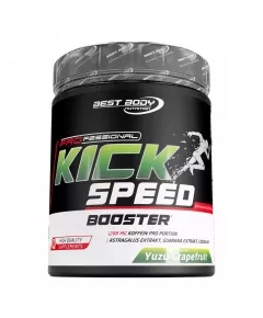 Kick Speed Booster 600g yuzu-grapefruit - astragalus, guarana, cafeïne, Cognivia , citrulline, beta-alanine, kruiden, vitamines en mineralen | Best Body