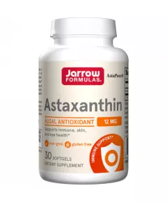 Astaxanthin High Potency 12mg 30 softgels - hooggedoseerde astaxanthine, ondersteunt een gezonde huid, gewrichten en ogen | Jarrow Formulas