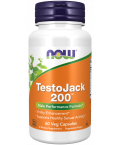 TestoJack 200™ 60 capsules - viriliteitsformule met tongkat ali, maca, berberis, tribulus en ginseng voor betere seksuele prestaties | NOW