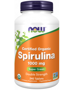 Spirulina Double Strength 1000mg 240 tabletten van biologische herkomst - de multivitamine van Moeder Aarde | NOW