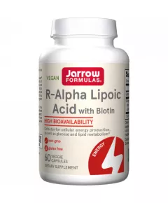 Alpha Lipoic Acid (R+) 60 capsules - R - alfaliponzuur en biotine bevordert een stabiele bloedsuikerspiegel | Jarrow Formulas