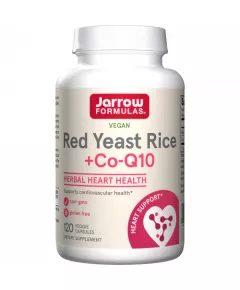 Red Yeast Rice + Q10 120 capsules - rode gistrijst & ubiquinon ondersteunt het hart en verlaagt het cholesterolgehalte | Jarrow Formulas