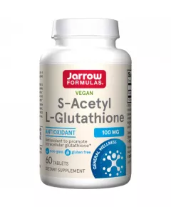 S-Acetyl L-Glutathione 100mg 60 tabletten - belangrijke intracellulaire anti-oxidant | Jarrow Formulas