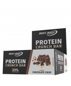 Protein Crunch Bar 35g chocolate crisp - 12 knapperige eiwitrepen met luchtige lichte eiwitvulling en heerlijk laagje chocolade | Best Body