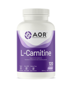 Carnitine 500mg 120 capsules - carnitine tartrate supports fat metabolism | AOR