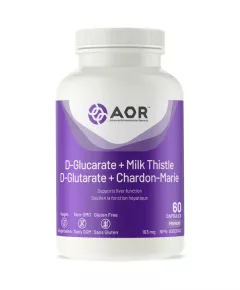 D-Glucarate + Milk Thistle 60 capsules  - calcium D-glucaraat + mariadistel voor een gezonde lever | AOR
