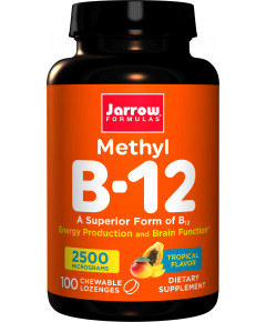 B12 - Methylcobalamin 2500mcg 100 lozenges tropical flavour, the brain vitamin for energy, memory, mood, sleep and performance | Jarrow Formulas