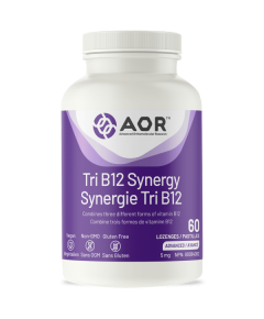 B12 - Tri B12 Synergy 60 lozenges, combines 3 different forms of vitamin B12 (methylcobalamin, hydroxycobalamin, adenosylcobalamin) | AOR
