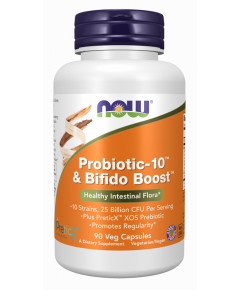 XOS+Probiotic-10™ & Bifido Boost™ - xylo-oligosacchariden (XOS) en 10 klinisch bestudeeerde stammen bevorderen groei goedaardige darmflora | NOW