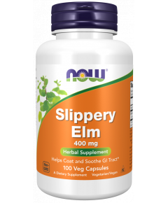 Slippery Elm 400mg 100 capsules helps coat and soothe GI Tract | NOW Foods