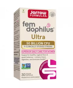 Fem-Dophilus® Ultra 50 miljard 30 capsules - temperatuurstabiel 4-in-1 vrouwenprobioticum voor een gezonde vagina, urinewegen, spijsvertering en immuunsysteem | Jarrow Formulas