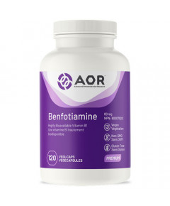 B1 - Benfotiamine 80mg 120 capsules, a powerful anti-aging vitamin | AOR Advanced Orthomolecular Research